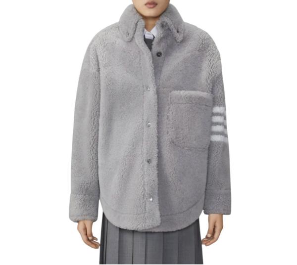 SHEARLING 4-BAR SUPERSIZED SHIRT JACKET