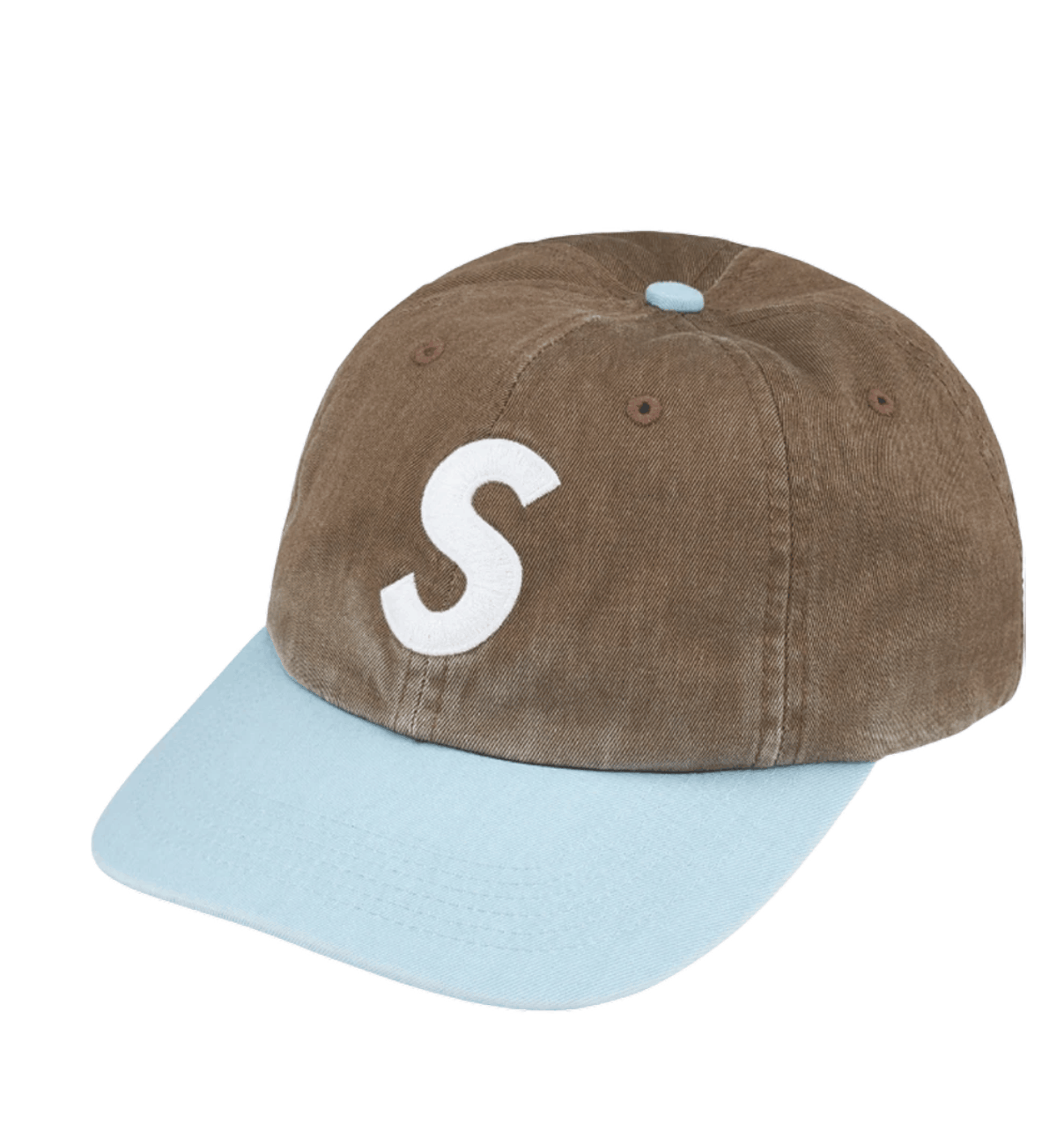 Supreme Pigment Coated 2-Tone S Logo 6-Panel Brown 