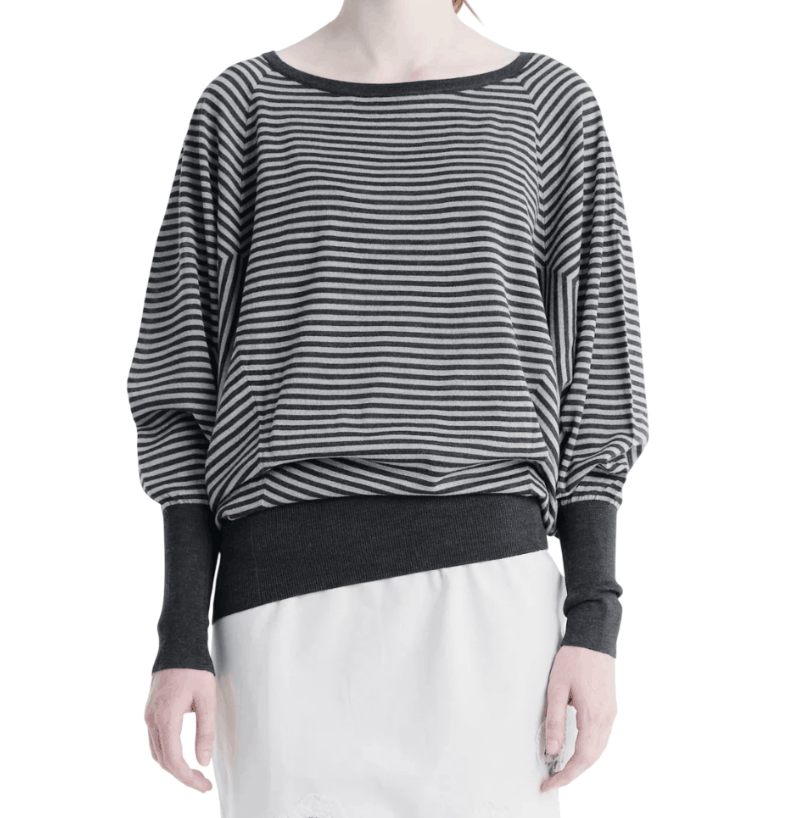 SAFFI JUMPER STRIPES GREY BLACK