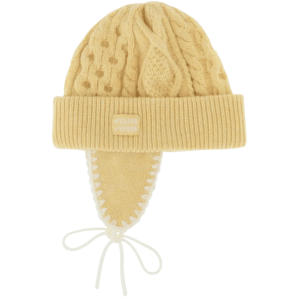 Miu Miu Wool Beanie Hat In Yellow 