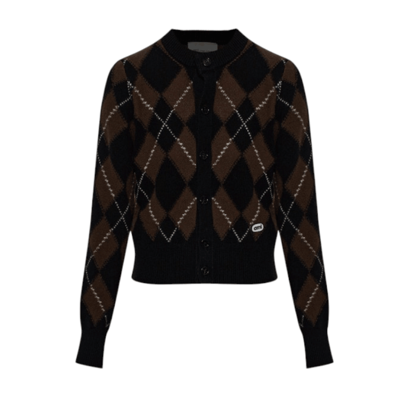 Brown Wool cardigan Ami Alexandre Mattiussi 