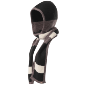 COLOR BLOCK HOODED SCARF - BLACK MULTI (105628)