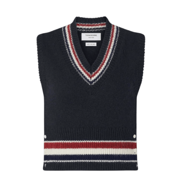 DONEGAL RWB STRIPE HECTOR POINTELLE VEST