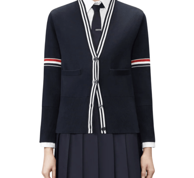 Rwb Stripe Jacquard Sailboat Cardigan