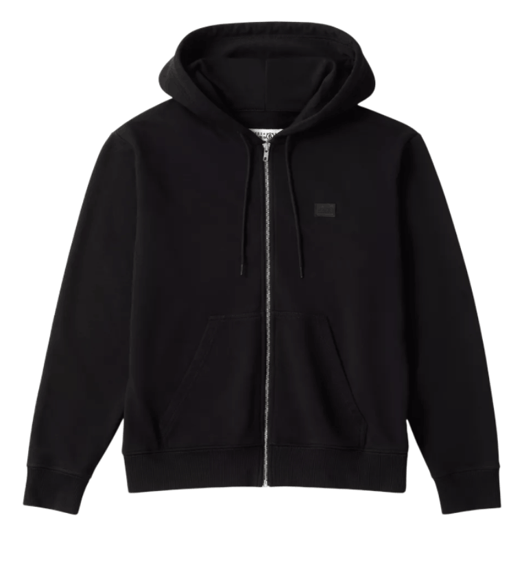 Rubber patch hooded sweatshirt
