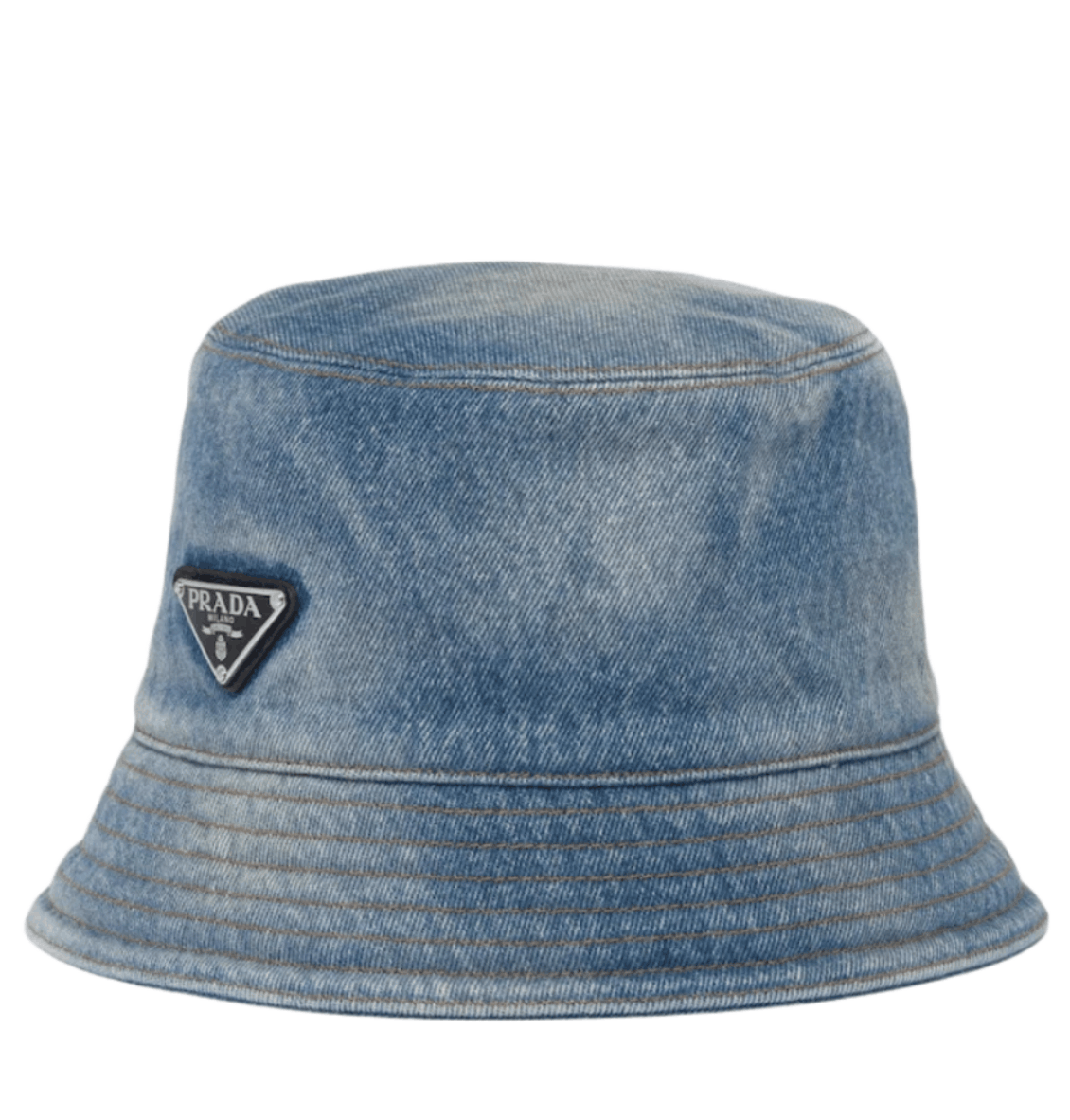 (W) Prada Denim Bucket Hat Light Blue