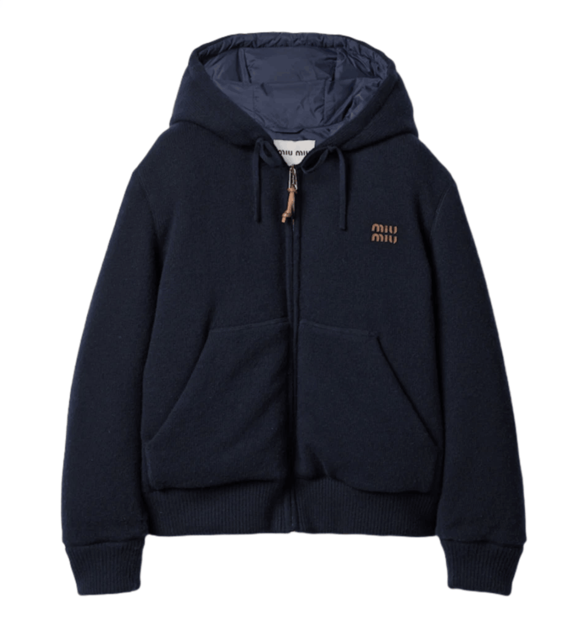 (W) Miu Miu Wool and Cashmere Down Jacket Blue