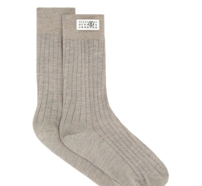 MM6 Maison Margiela Wool Blend Socks Pink Beige