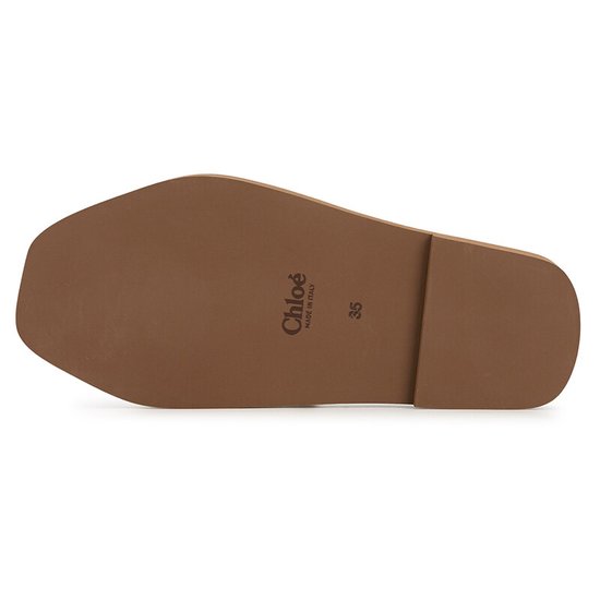 WOODY FLAT Slides - Beige