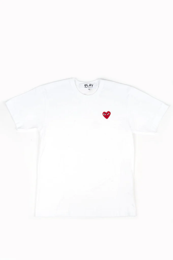 COMME DES GARCONS PLAY SS TSHIRT RED HEART WHITE