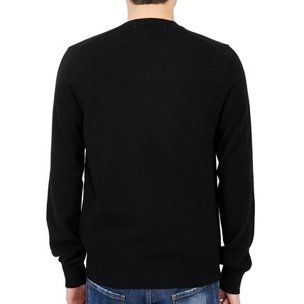  Double Heart Logo V-Neck Sweater 'Black'