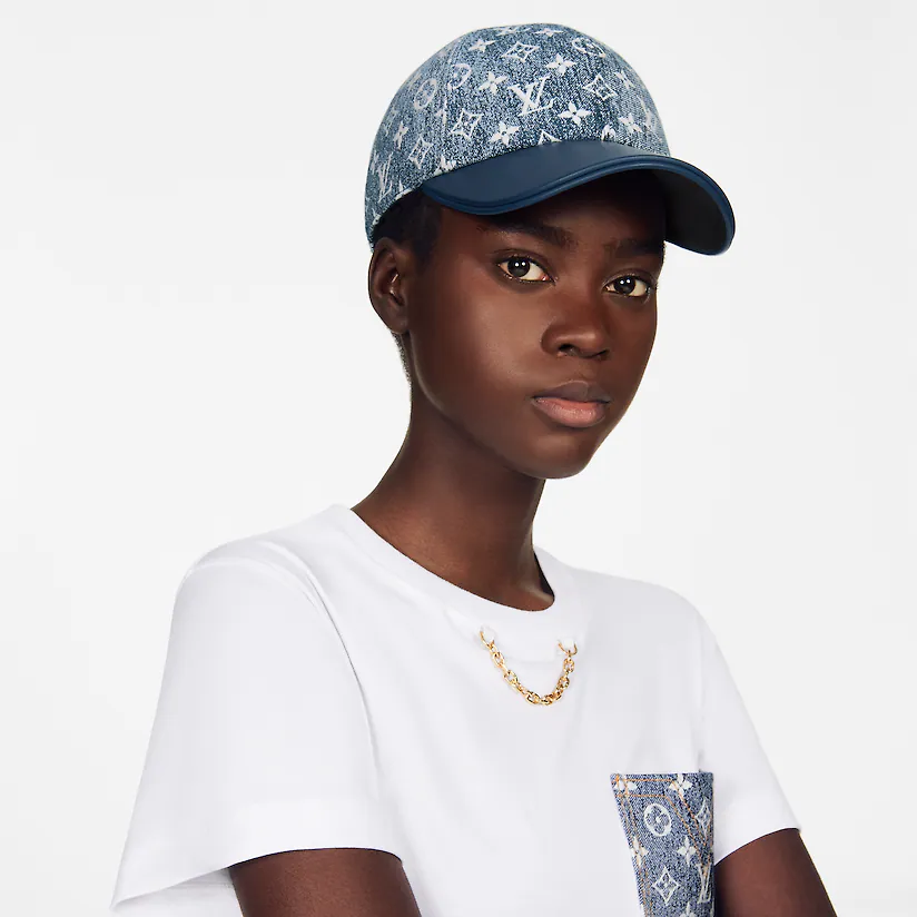 MONOGRAM JACQUARD DENIM CAP (M77437)