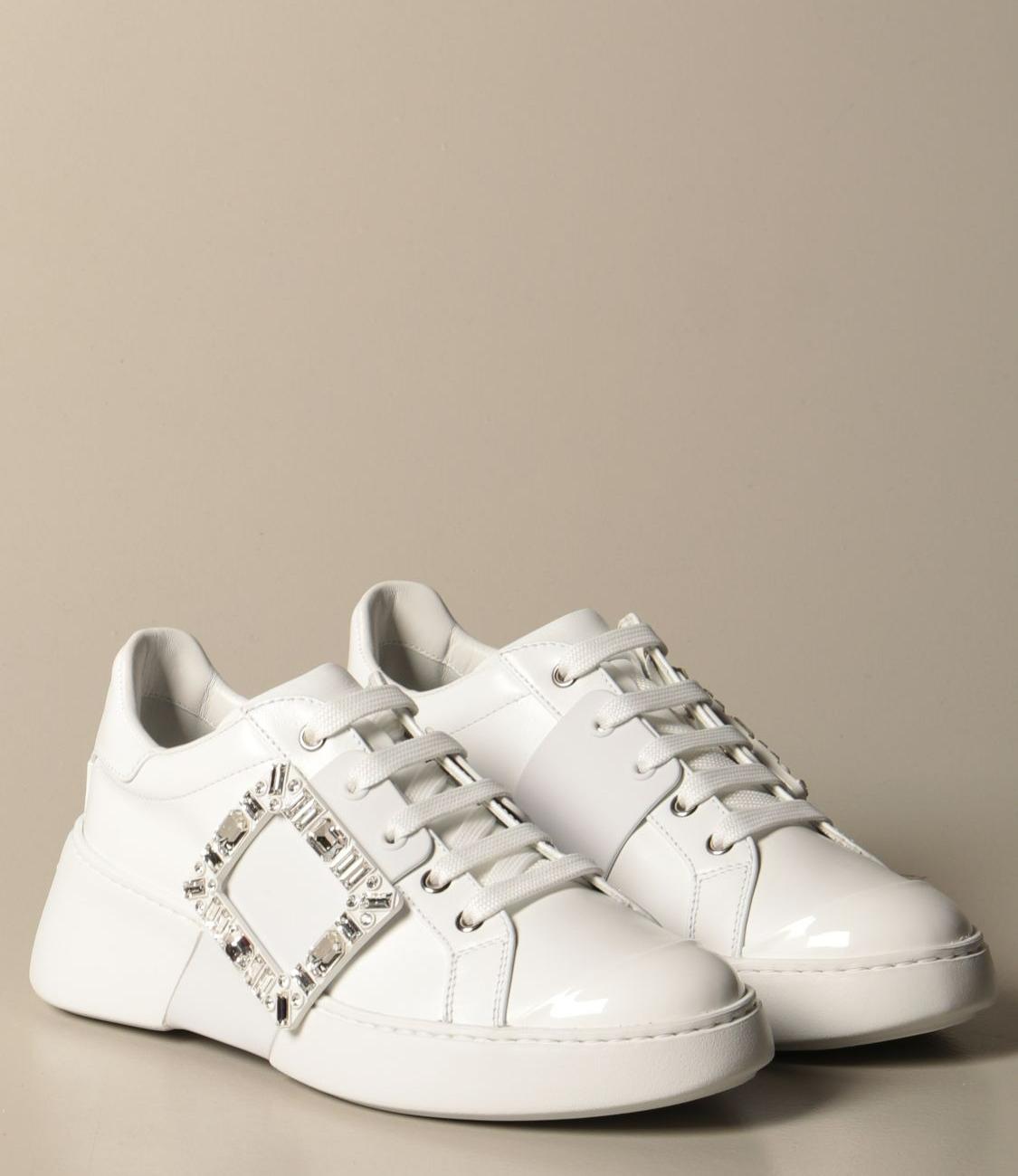 Viv 'skate Roger Vivier sneakers in leather with crystal buckle