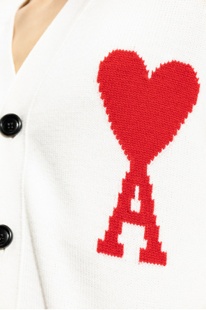 AMI CARDIGAN WITH LOGO