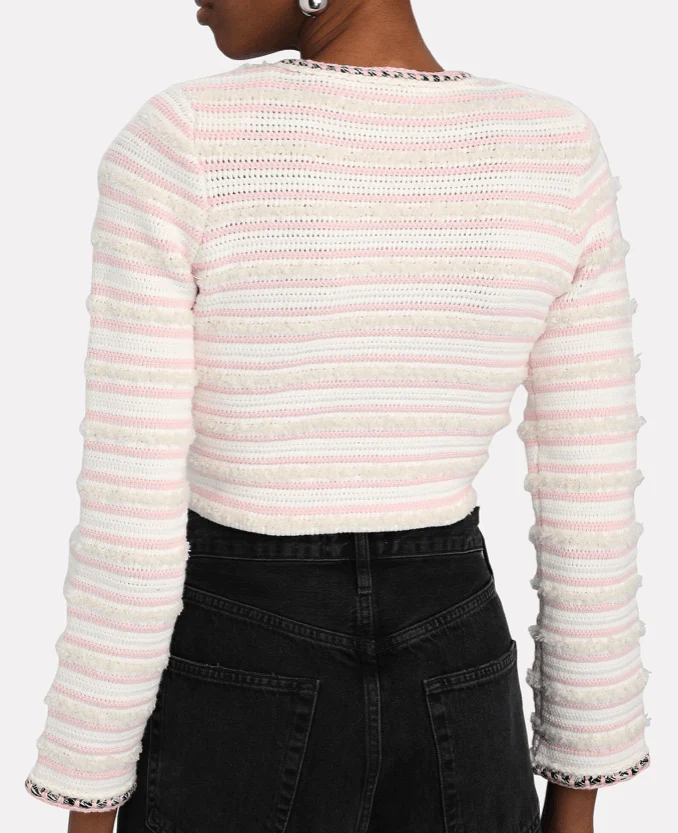 Self-Portrait Multi-Stripe Knit Cardigan