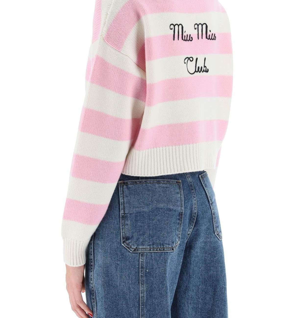 MIU MIU CLUB CROPPED SWEATER MIU MIU