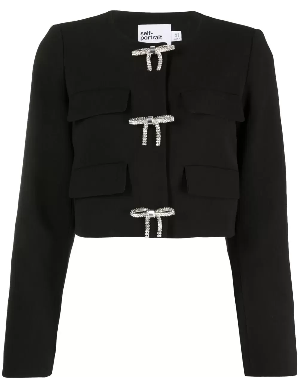 Black Crepe Crop Jacket