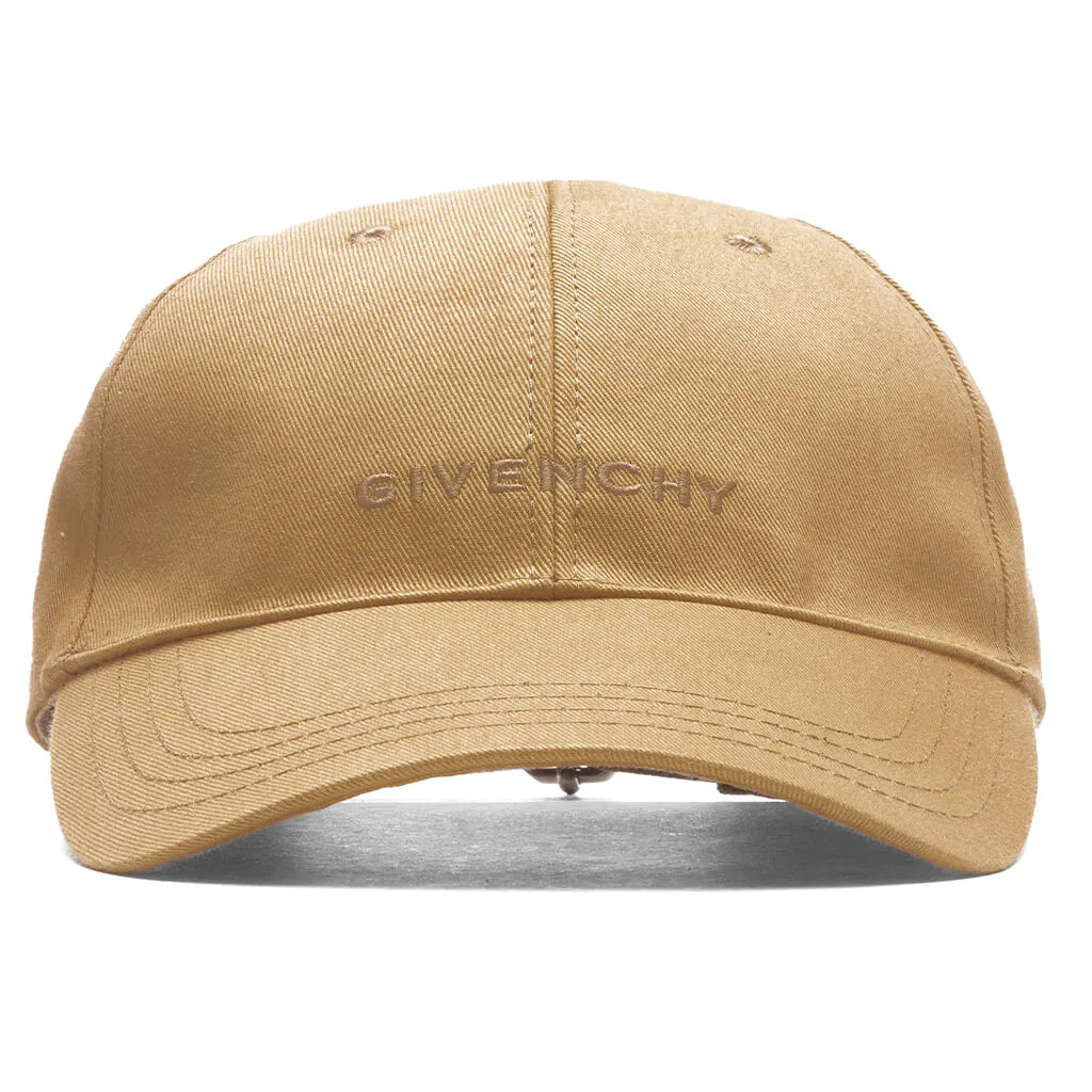 GIVENCHY CURVED CAP EMBROIDERED LOGO - BEIGE CAMEL