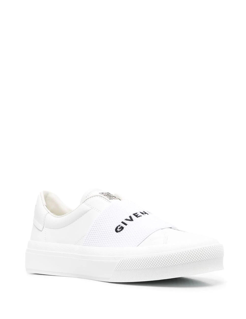 Logo-strap slip-on sneakers - white 