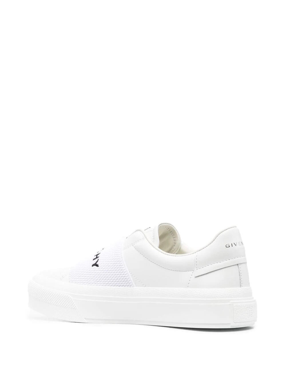 Logo-strap slip-on sneakers - white 