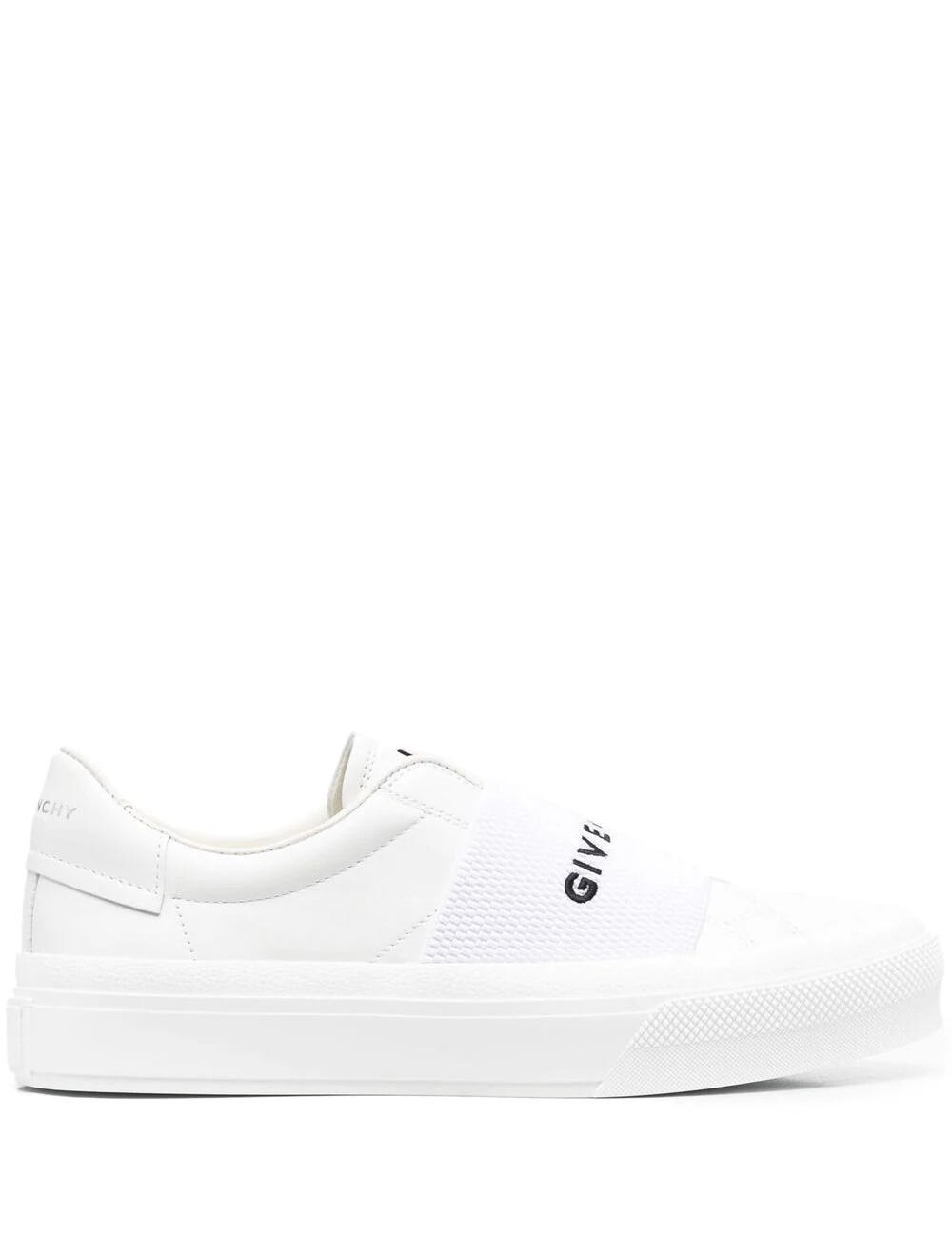 Logo-strap slip-on sneakers - white 