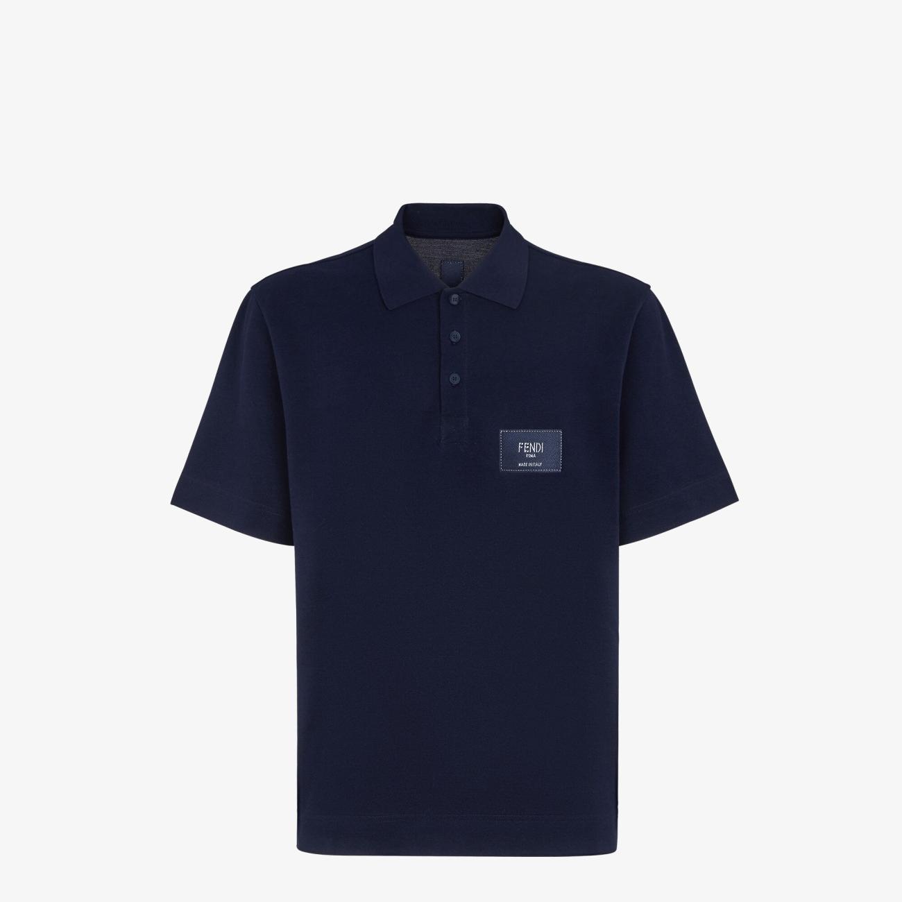 Blue cotton polo shirt