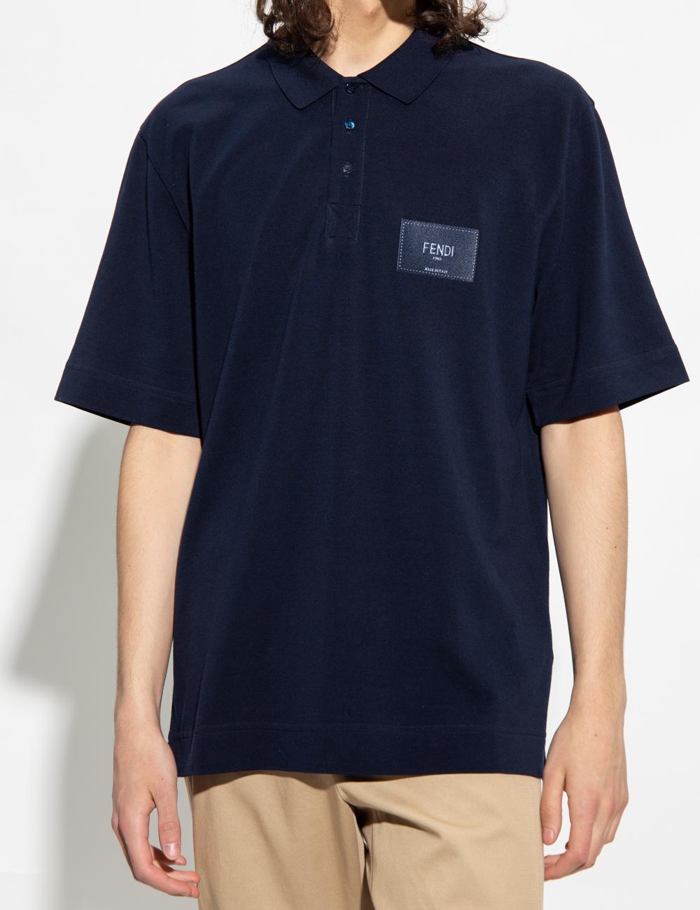 Blue cotton polo shirt