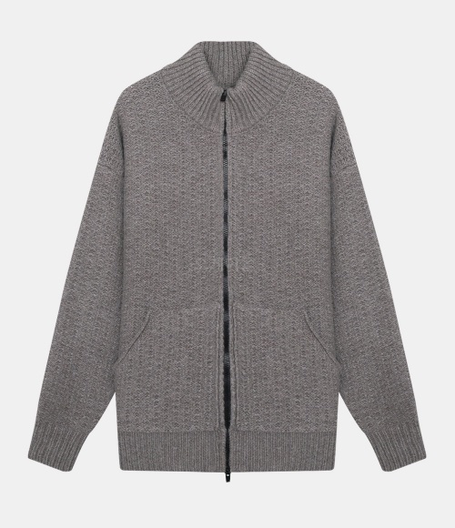 TEXTURED WOOL CARDIGAN