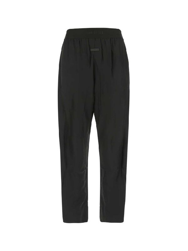 Logoband drop-crotch satin trousers