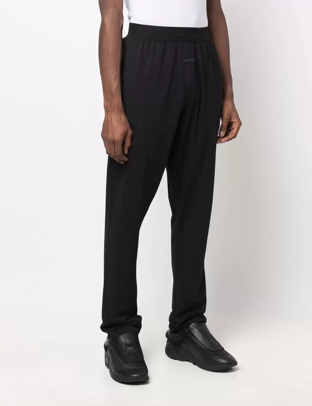 logo-waist cotton trousers