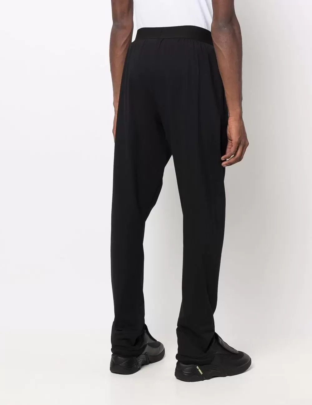 logo-waist cotton trousers