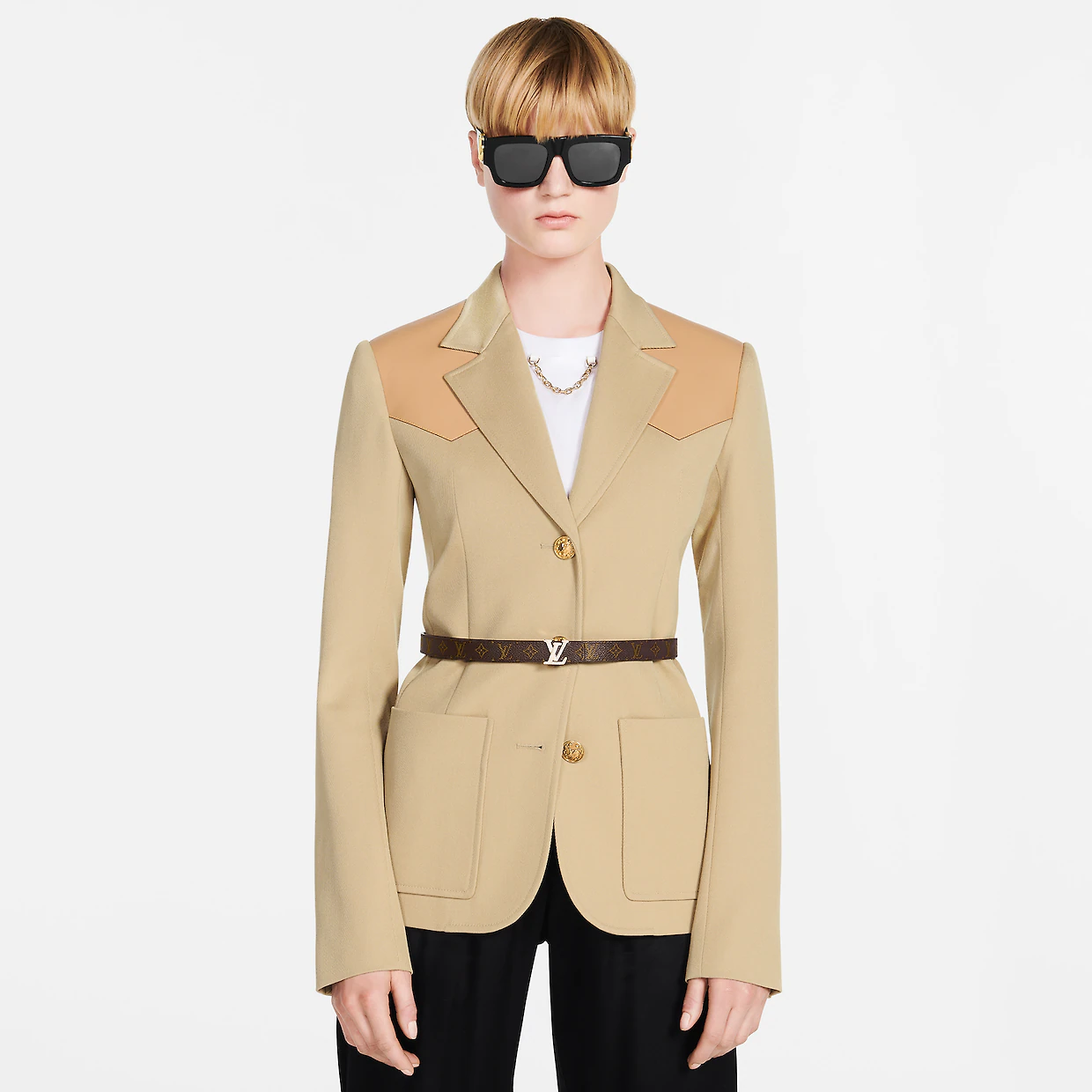 LV ICONIC STRASS 20 MM REVERSIBLE BELT