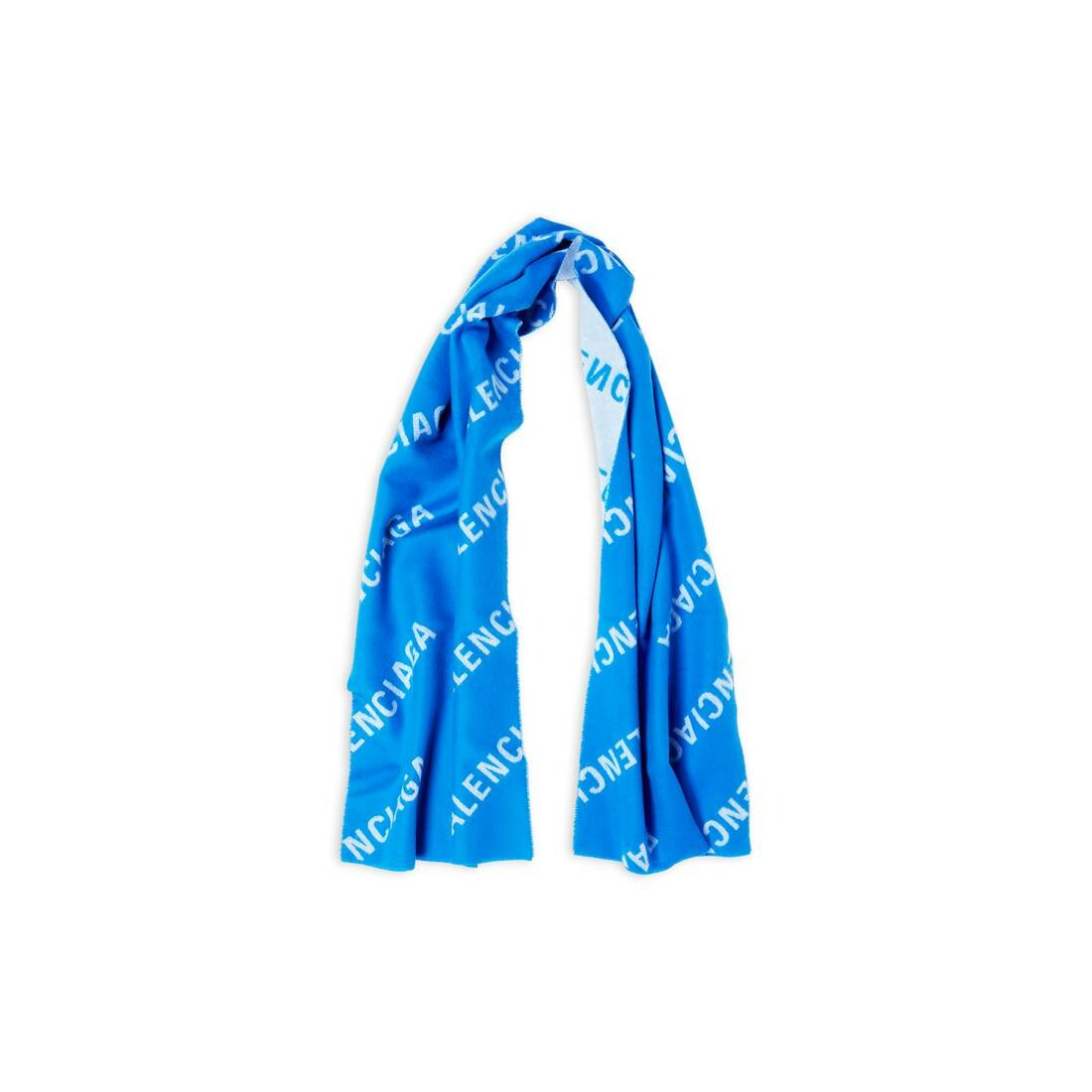 WOMEN'S ALLOVER LOGO MACRO SCARF IN ELECTRIC BLUE