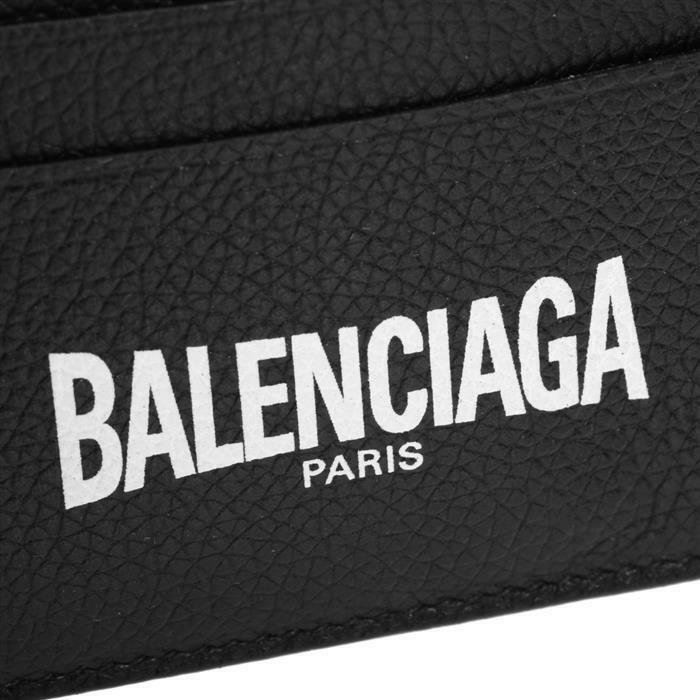 Balenciaga Logo Print Card Holder Black 