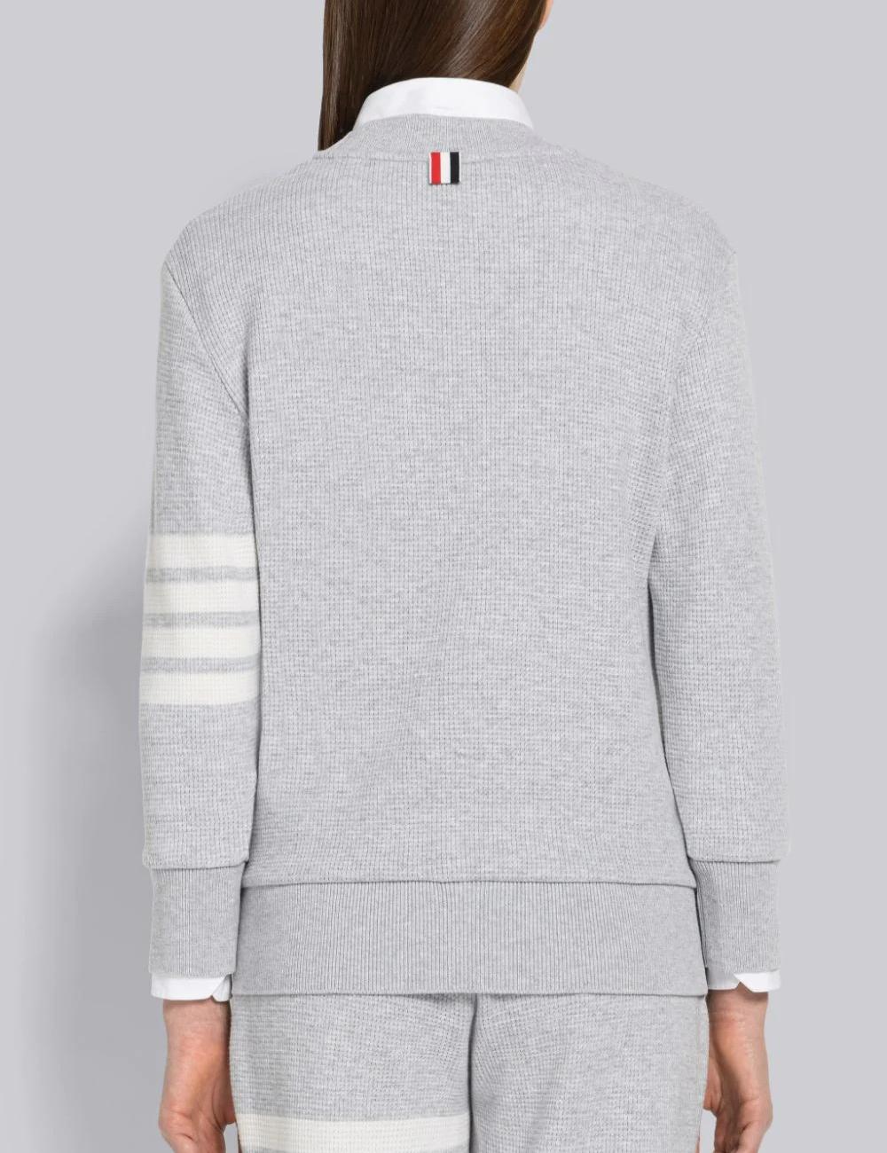 CASHMERE WOOL WAFFLE 4-BAR PULLOVER SWEATSHIRT