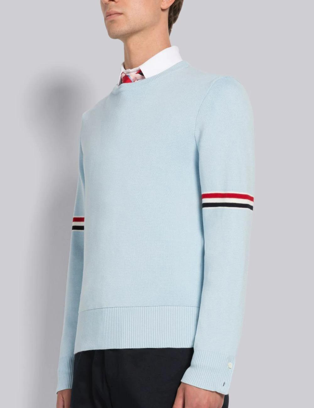 MILANO STITCH COTTON STRIPE SLEEVE PULLOVER