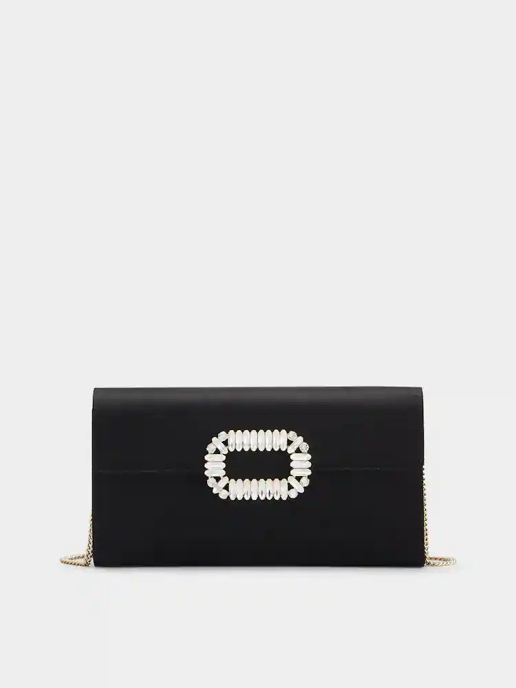 Sexy Shock Buckle Satin Clutch Bag 