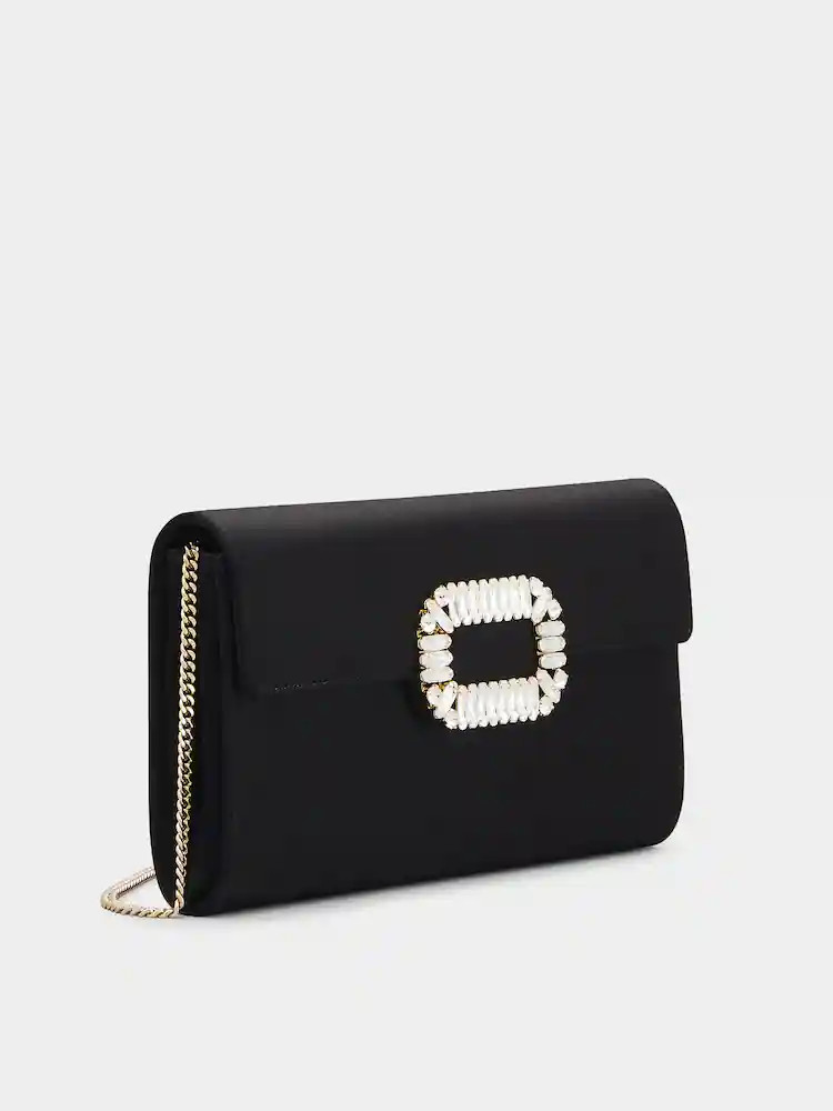 Sexy Shock Buckle Satin Clutch Bag 