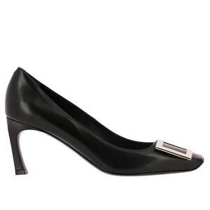 Trumpet Leather Metal Buckle Pumps 