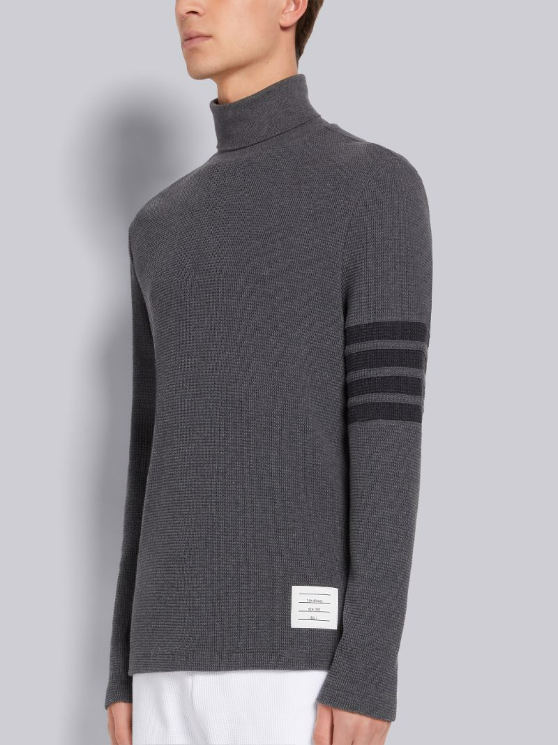 DARK GREY COMPACT WAFFLE 4-BAR TURTLENECK