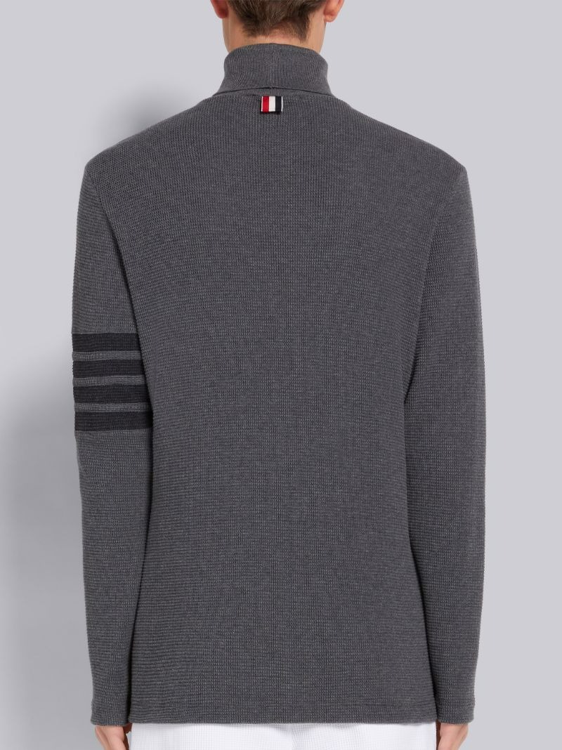 DARK GREY COMPACT WAFFLE 4-BAR TURTLENECK