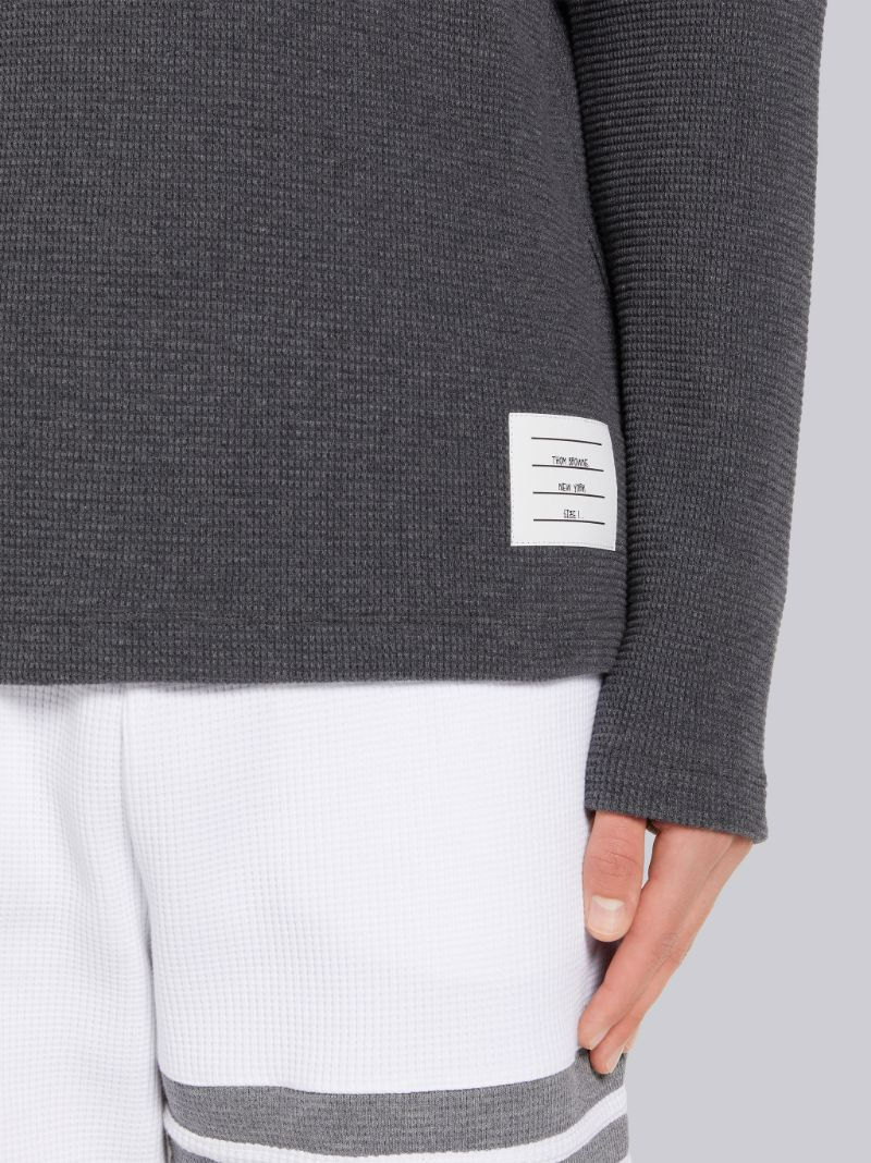 DARK GREY COMPACT WAFFLE 4-BAR TURTLENECK