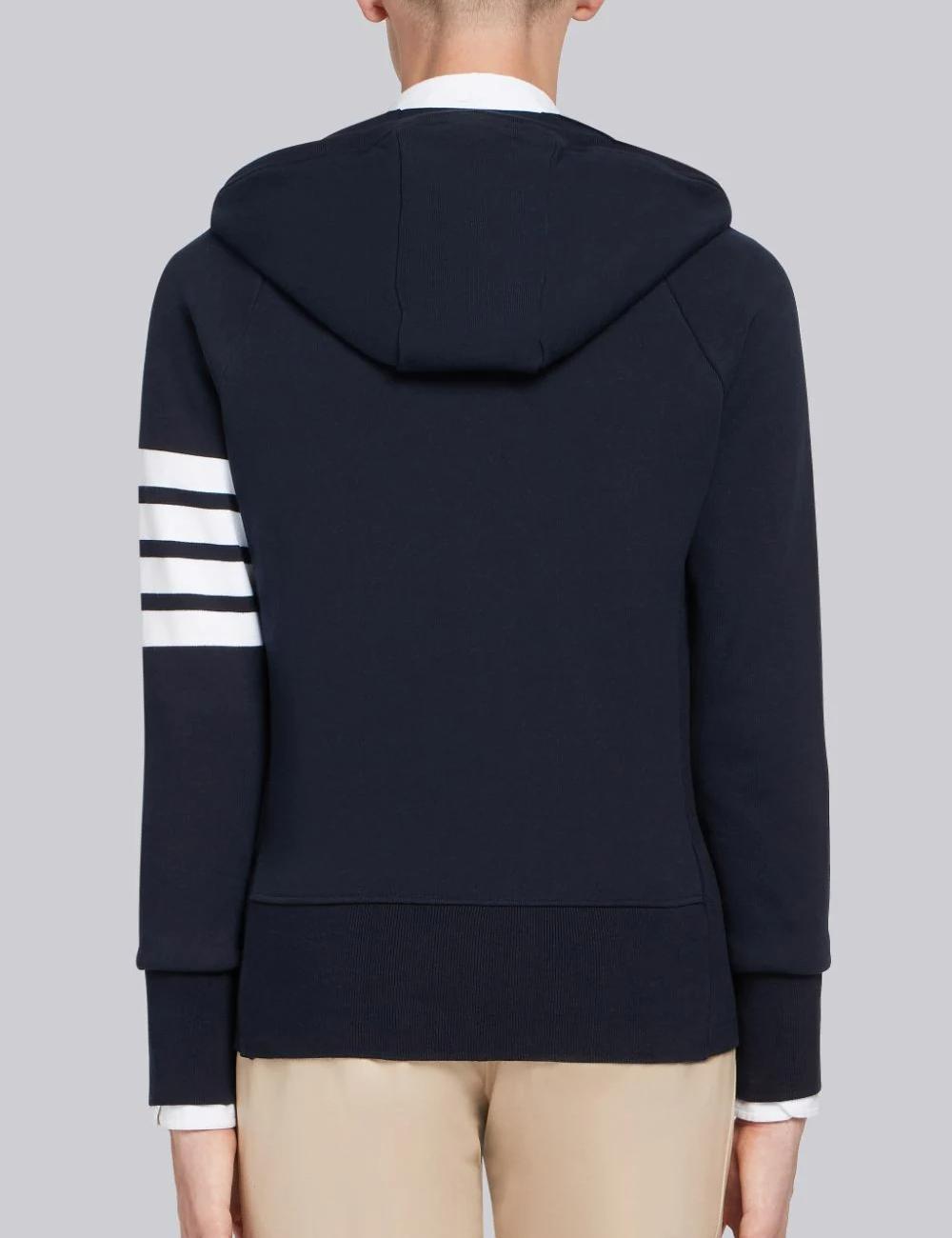 Thom Browne Engineered 4-Bar Zip Hoodie Navy