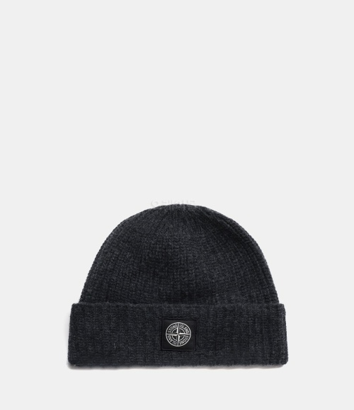 logo patch wool beanie (NAVY)