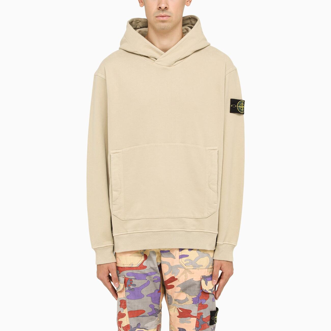 BEIGE COTTON HOODIE 