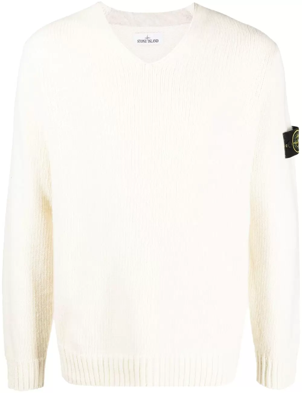 Logo-patch V-neck jumper