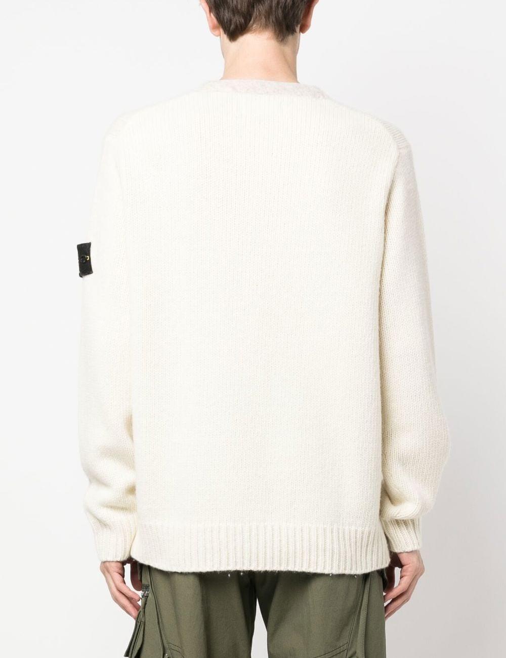 Logo-patch V-neck jumper