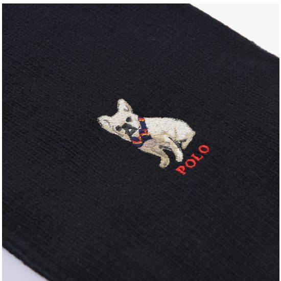 French Bulldog Embroidered Wool Muffler