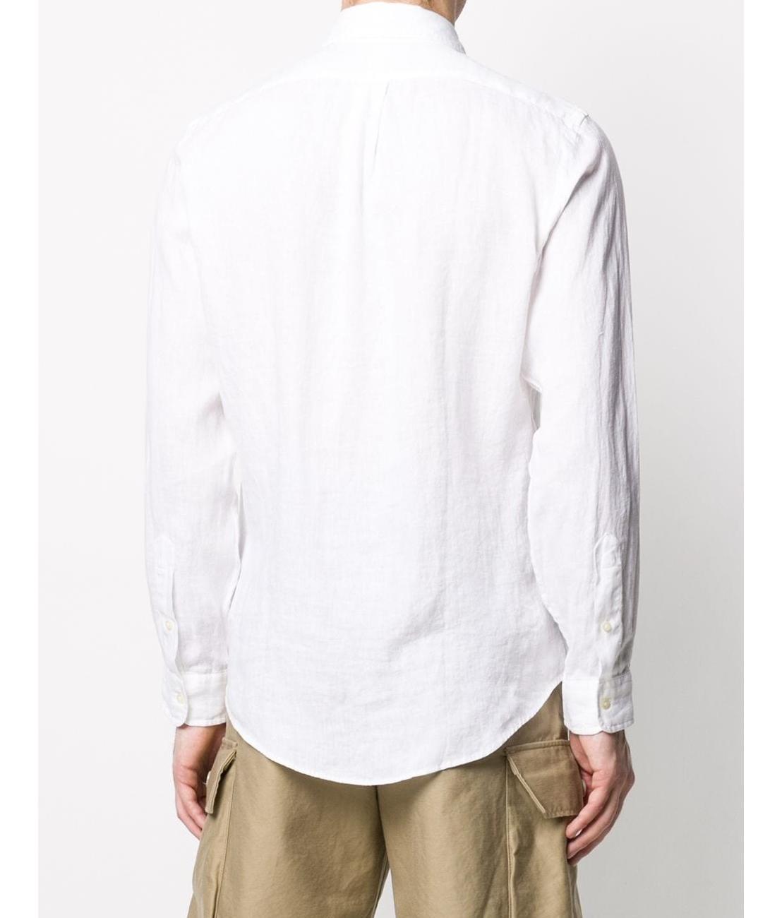 Pony logo embroidered linen shirt - White