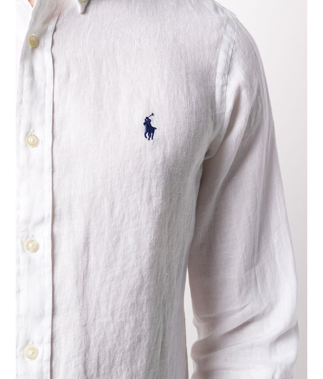 Pony logo embroidered linen shirt - White